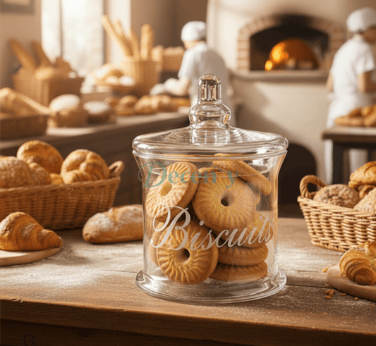 Elegant Clear Glass Storage Jar – 13.6×19.1×13.9 cm