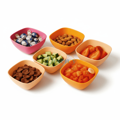 Pack of 6pcs Ruby Small Bowls set (Mix/Random colour)