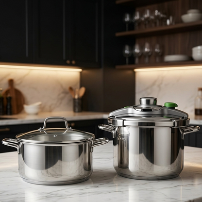 Non-Stick Steel Pressure Cooker Set (6L & 8L) | Dual Capacity