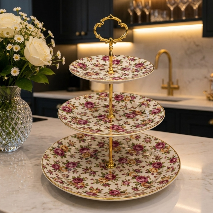 Royal Albert  3-Tier Luxury Serving Platter ( 3 )