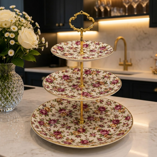 Royal Albert  3-Tier Luxury Serving Platter ( 3 )