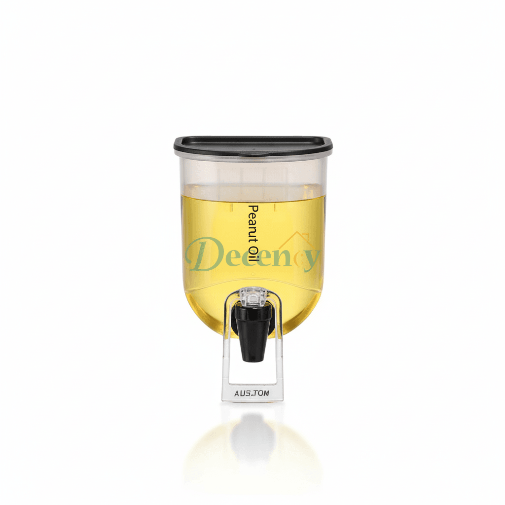 Black Self-Adhesive Wall Mount Oil and Vinegar Dispenser for Kitchen