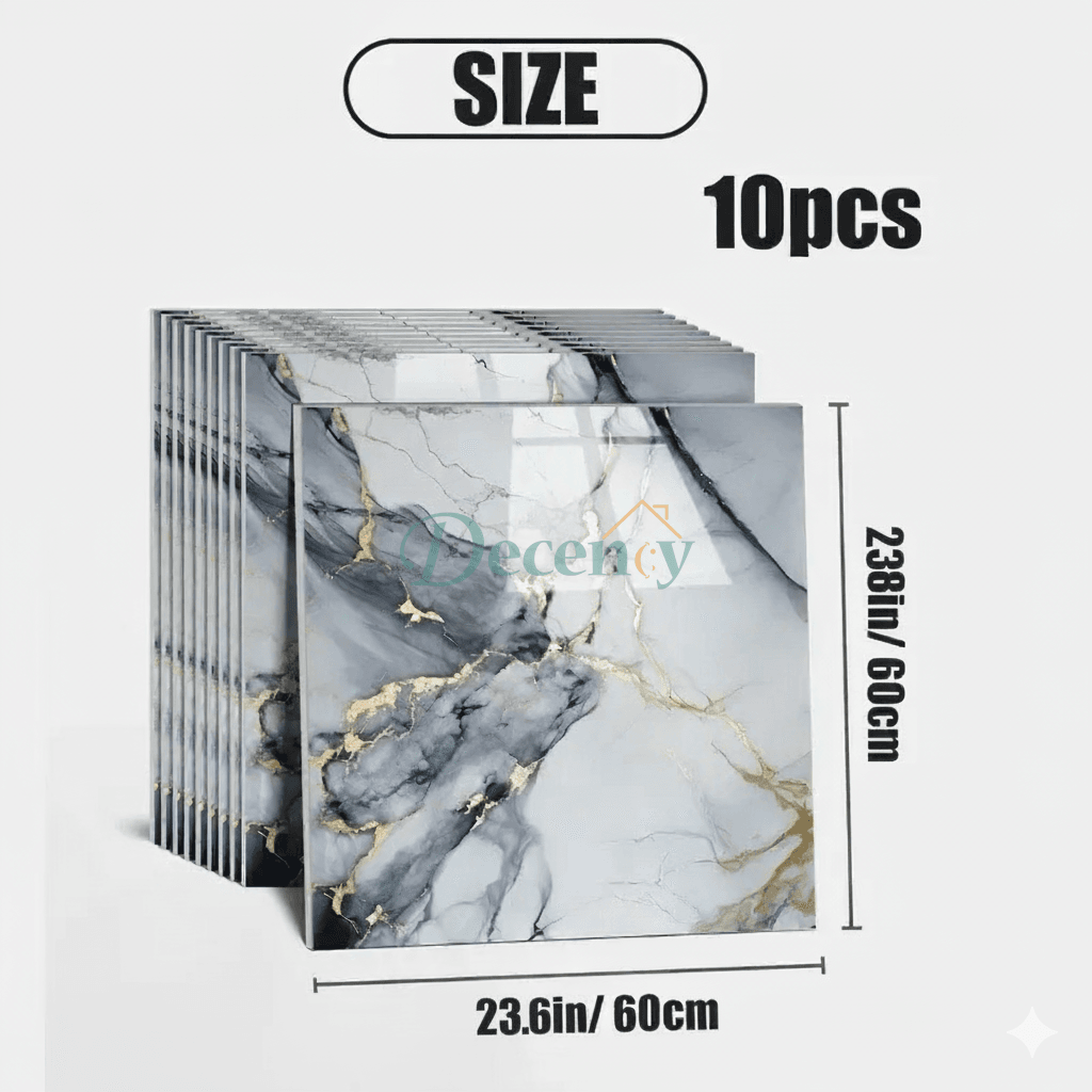 60x60cm Marble Gold 3D Self-Adhesive Waterproof Kitchen Tile Decal