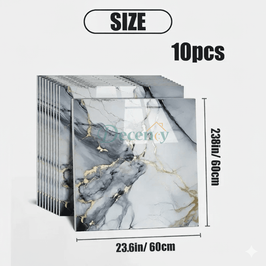 60x60cm Marble Gold 3D Self-Adhesive Waterproof Kitchen Tile Decal