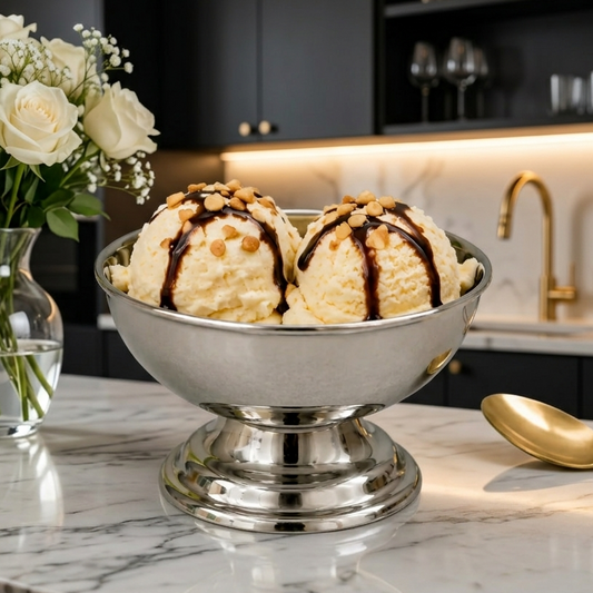 Premium Silver Stainless Steel Ice Cream Bowl – 10cm