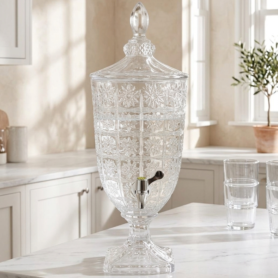 Royal Crystal Beverage Dispenser Without Glasses 3 L (03)