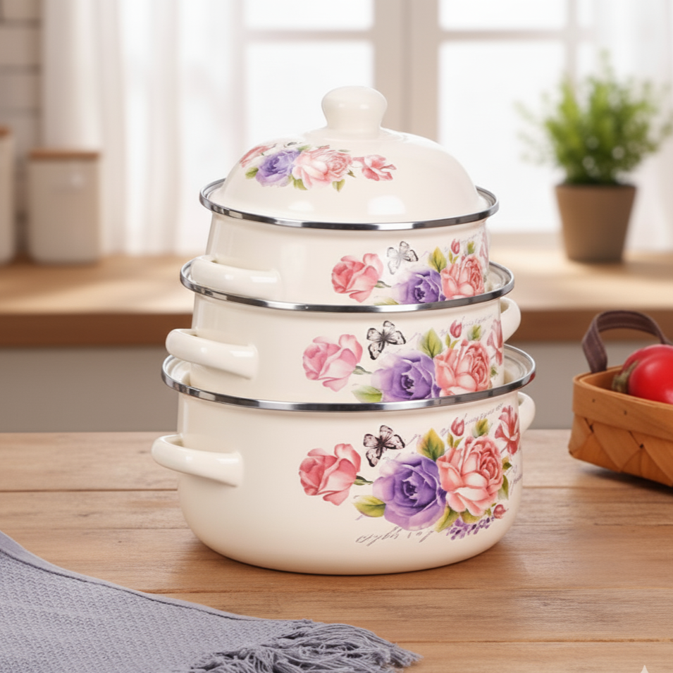 Enamel Pot Perfect for Cooking & Serving Ideal