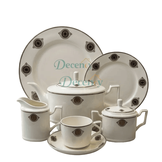 24 PCS Tea Set with Elegant -Cups, Saucers & Serving Accessories ( 9 )
