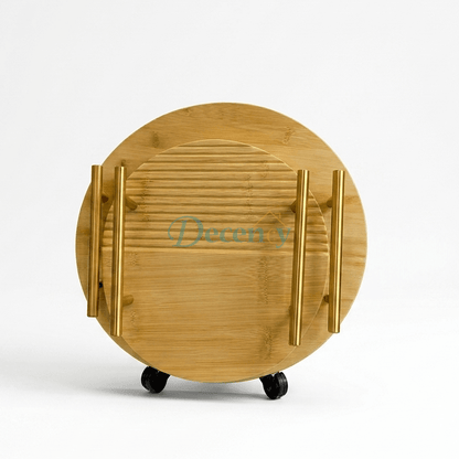 Premium Bamboo Round Tray Set – 2 Piece Serving & Decor Trays