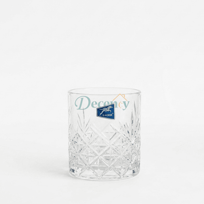 6 Pcs Premium Crystal Cut Glass Tumbler – Elegant Diamond Pattern