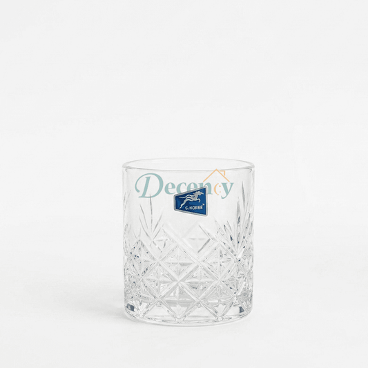 6 Pcs Premium Crystal Cut Glass Tumbler – Elegant Diamond Pattern
