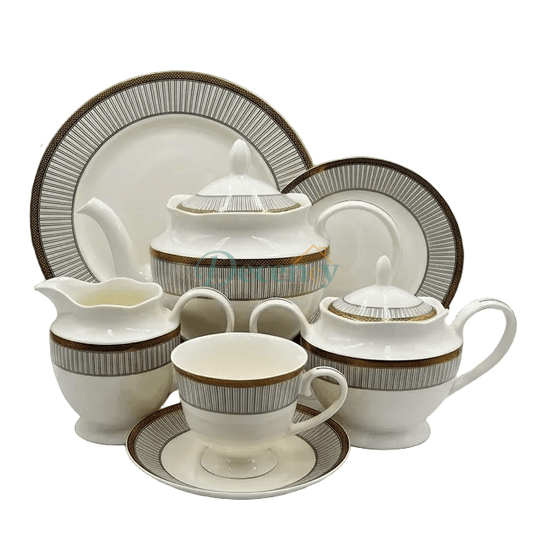 24 PCS Tea Set with Elegant -Cups, Saucers & Serving Accessories ( 6 )