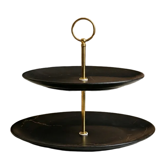 Winsor England Luxury 2-Tier Marble Design Serving Stand ( White )