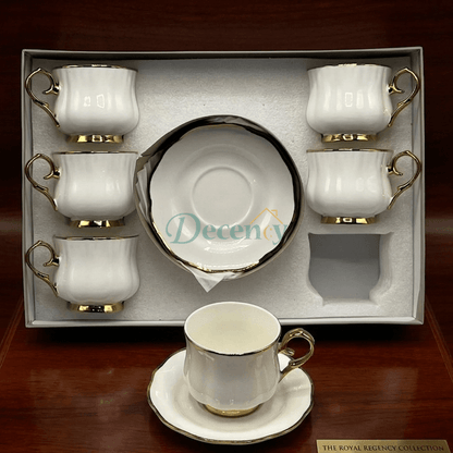 Luxury 6 Pcs Ceramic Cup & Saucer Tea Set – ( C-10 )