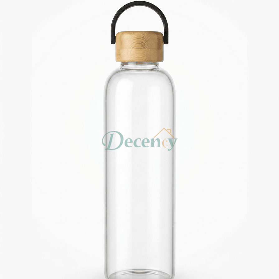 PureSip Minimalist Glass Bottle with Bamboo – 1000ml
