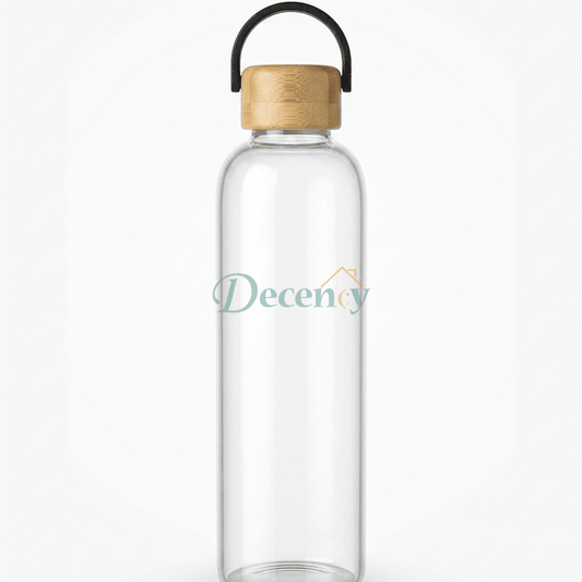 PureSip Minimalist Glass Bottle with Bamboo – 1000ml