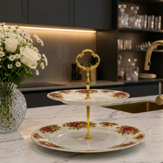 Royal Albert 2-Tier Luxury Serving Platter ( 1 )