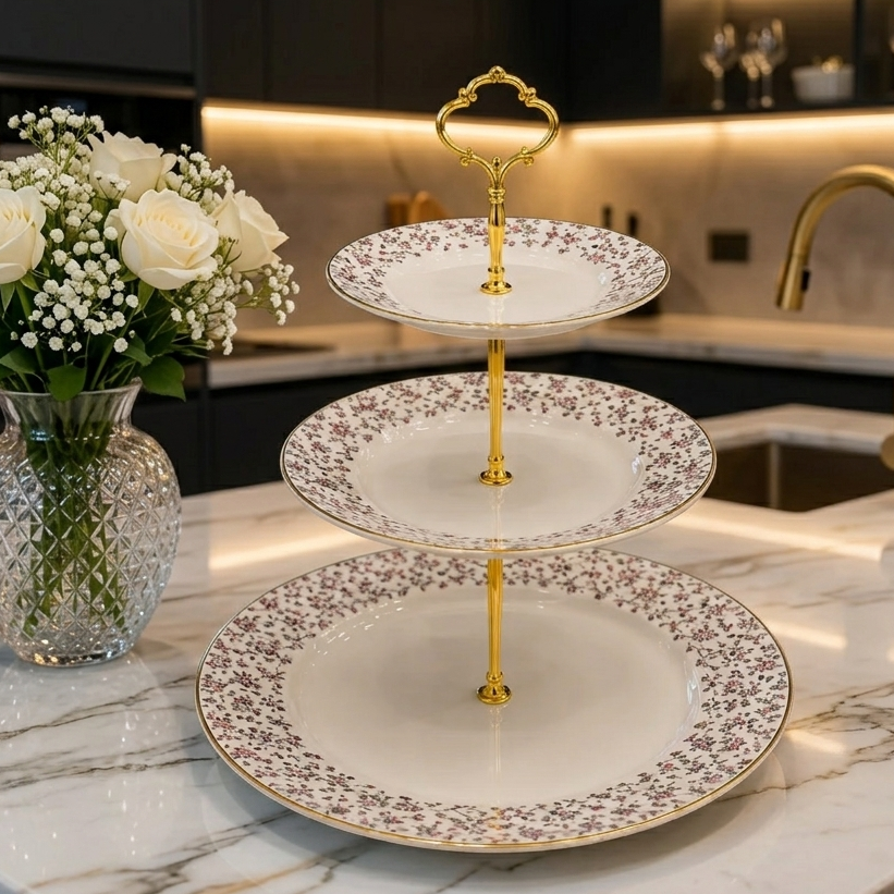 Royal Albert  3-Tier Luxury Serving Platter ( 2 )