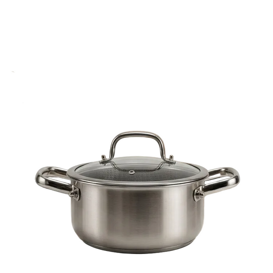 Premium Stainless Steel Honeycomb Non-Stick Cooking Pot with Tempered Glass Lid