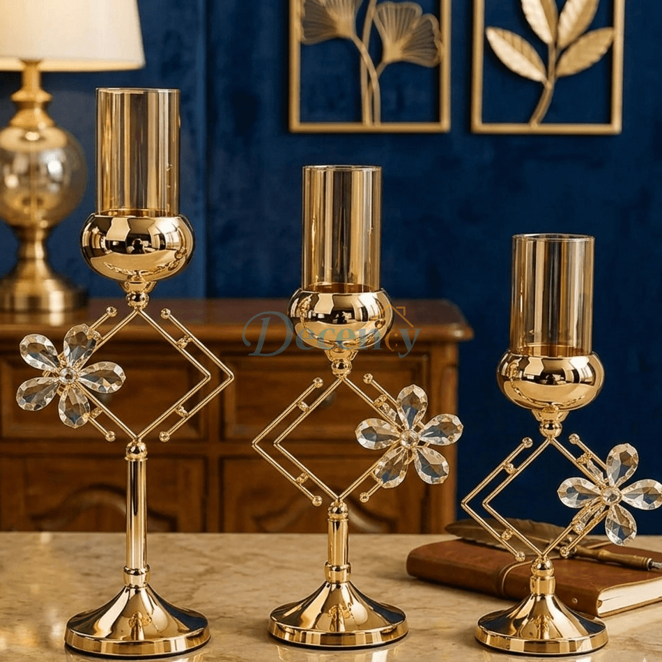 3-Piece Metal Candle Holder Set