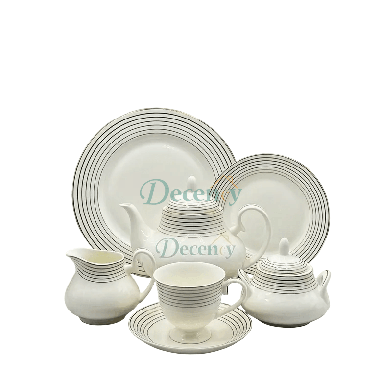 24 PCS Tea Set with Elegant -Cups, Saucers & Serving Accessories ( 1 )