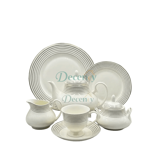 24 PCS Tea Set with Elegant -Cups, Saucers & Serving Accessories ( 1 )