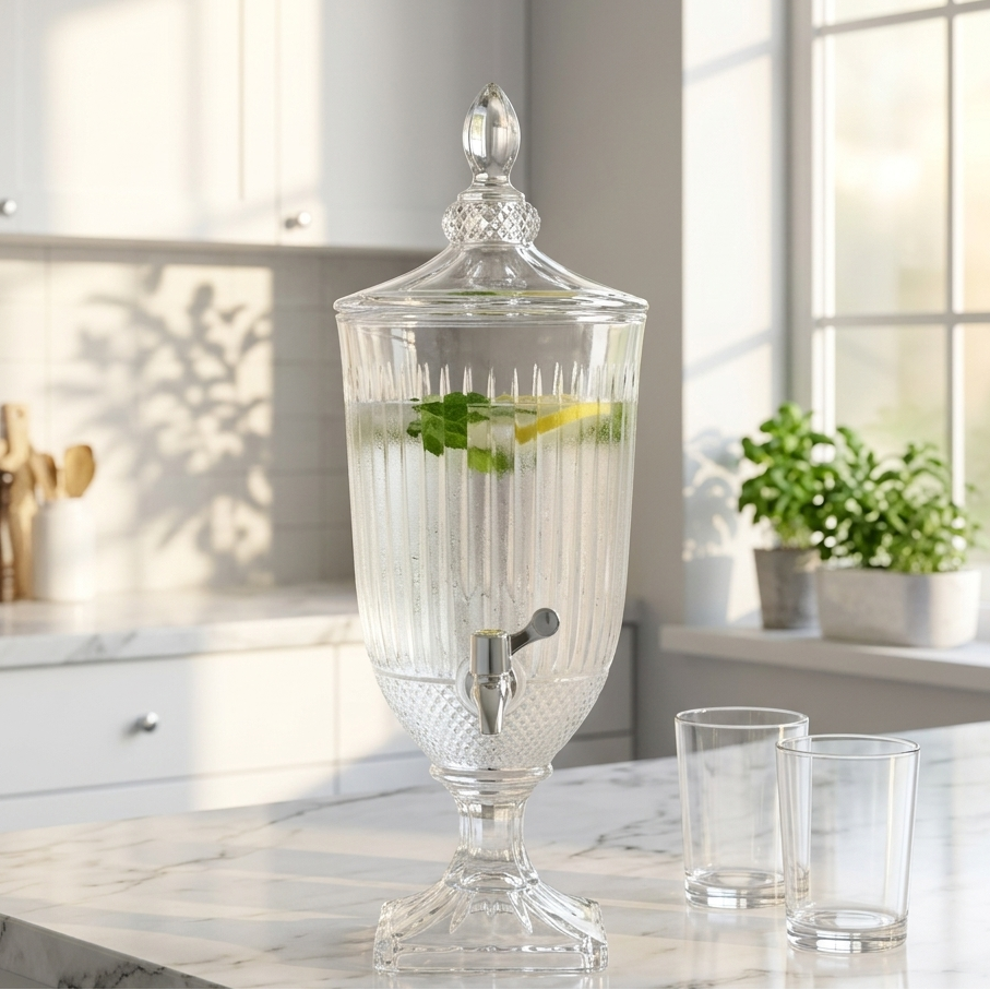 Royal Crystal Beverage Dispenser Without Glasses 3 L (05)