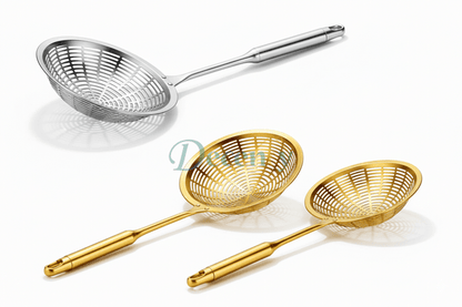 Stainless Steel Fry Strainer – Golden & Silver