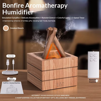 USB Flame Aroma Diffuser Humidifier Colorful LED Light