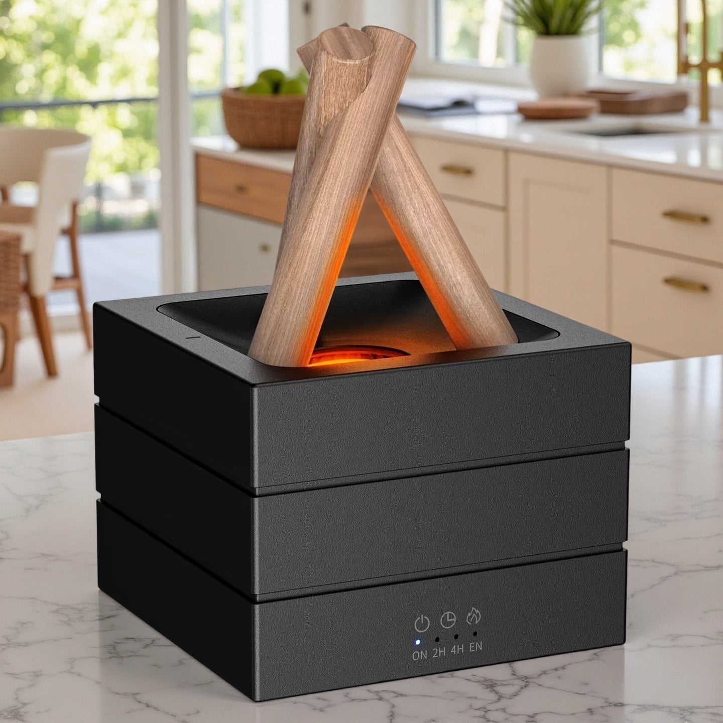 USB Flame Aroma Diffuser Humidifier Colorful LED Light