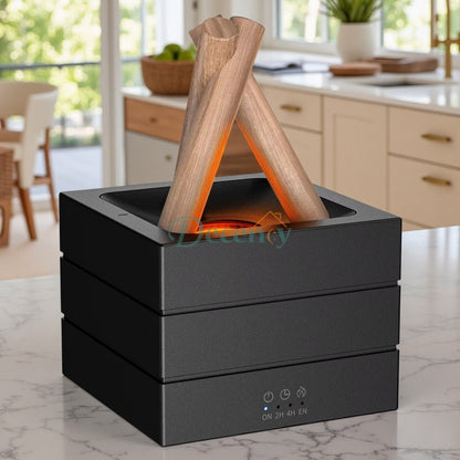 USB Flame Aroma Diffuser Humidifier Colorful LED Light