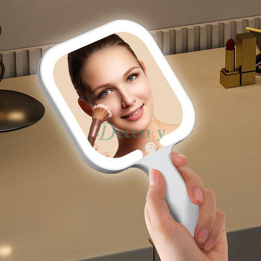 Portable Makeup Hand Mirror with LED Lights