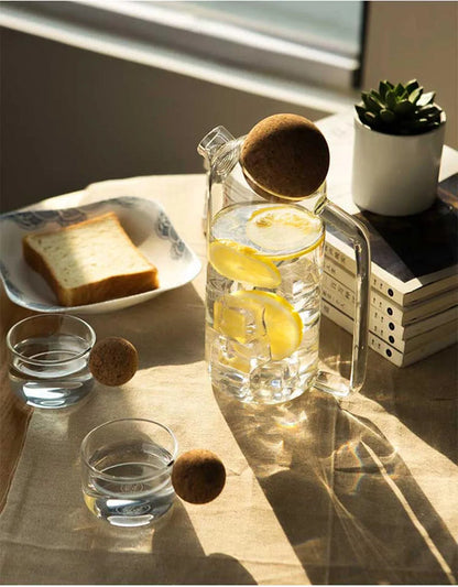 Creative Glass Water Pot With Wooden Ball