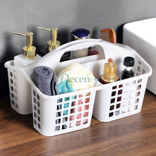plastic shower caddy with handle, bathroom storage basket, portable shower organizer, plastic tote for toiletries, waterproof shower basket, dorm room shower caddy, multi-purpose plastic caddy