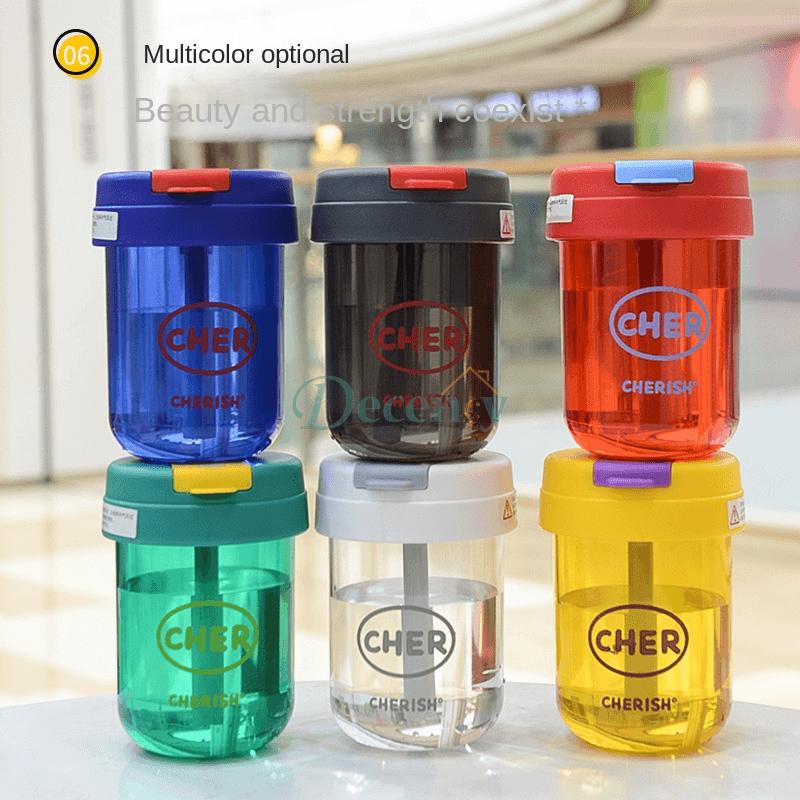 Cute Net Red Straw Water Cup – Portable Plastic Tumbler