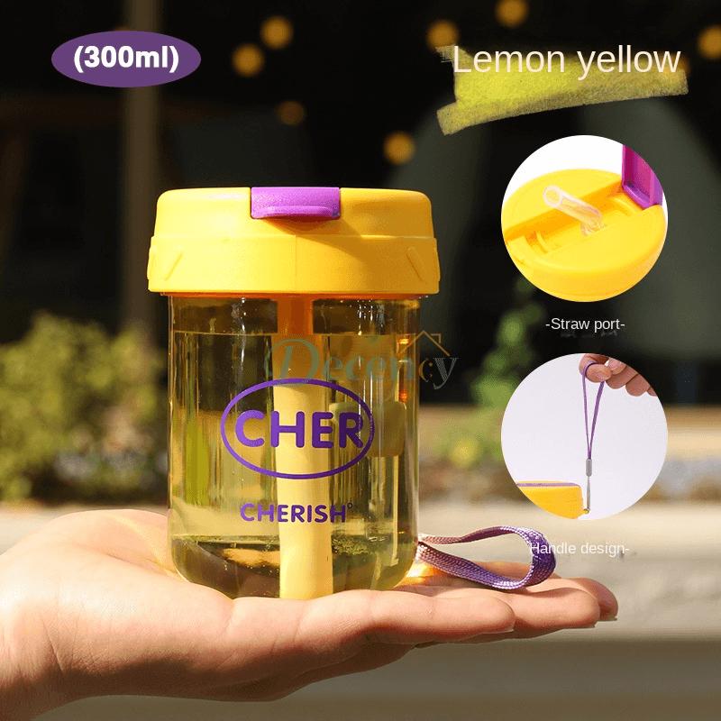 Cute Net Red Straw Water Cup – Portable Plastic Tumbler