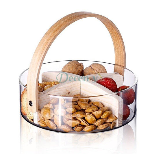 Nordic Glow Glass Serving Bowl for Fruits & Dry Fruits – 10 Inch