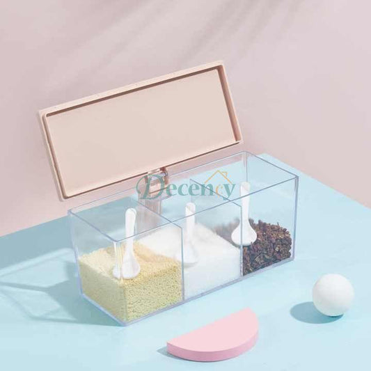3 Grid Kitchen Condiments Container