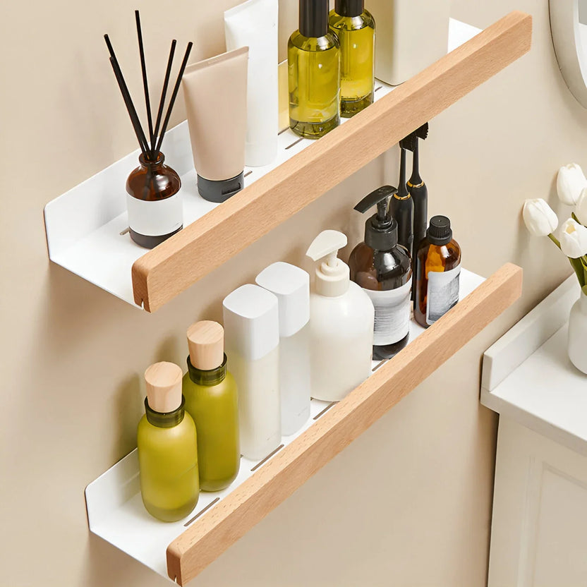 AquaLine Self-Adhesive Wall Mount Storage Shelf – Durable ABS Plastic