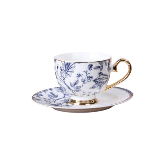 Johnson Brothers intricate blue florals  - 12-Piece Elegant Cups & Saucers