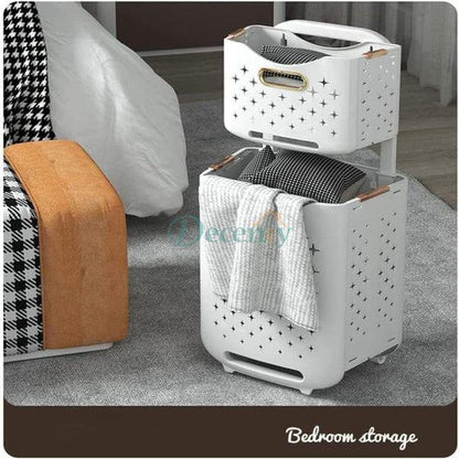 Laundry Collector with 2 Layers Efficient & Spacious Laundry Sorting Solution