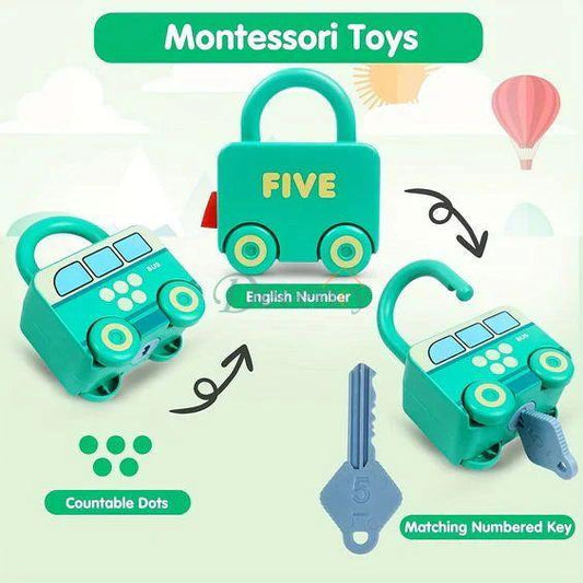 Montessori Numbers Matching Locks Train And Keys