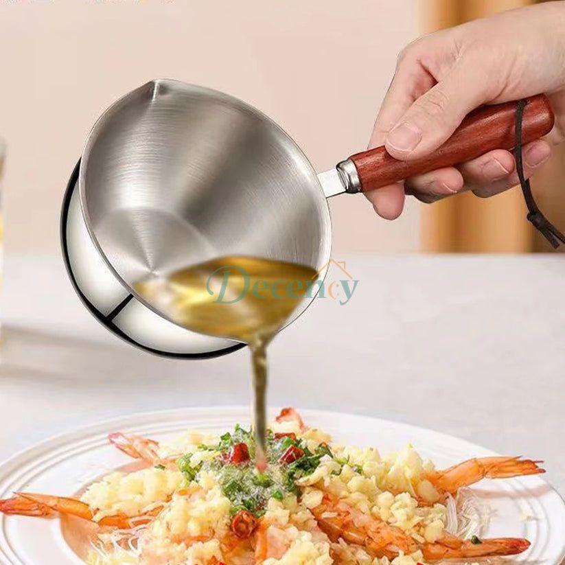Stainless Steel Mini Milk & Hot Oil Pot with Handle