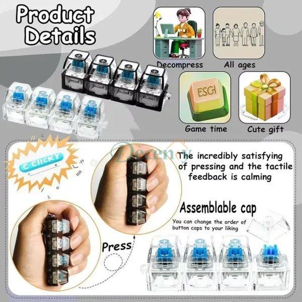Mechanical Keyboard Clicker Keychain - Tactile Fidget Stress Toy
