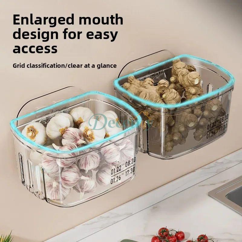 Wall Mounted  Storage Box – Transparent Kitchen Organizer