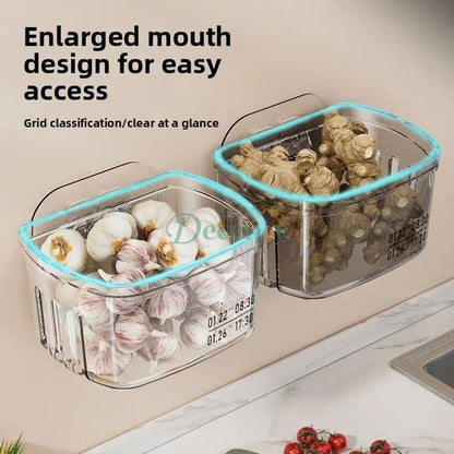 Wall Mounted  Storage Box – Transparent Kitchen Organizer
