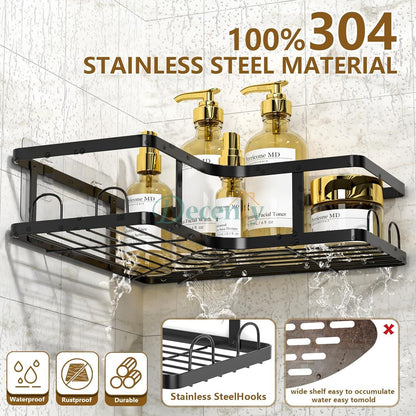 Set Of 5 Mesh Shower Shelves Rack