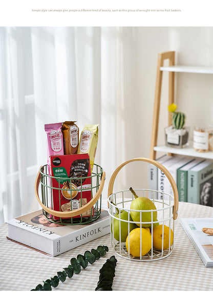 multipurpose iron basket with wooden handle