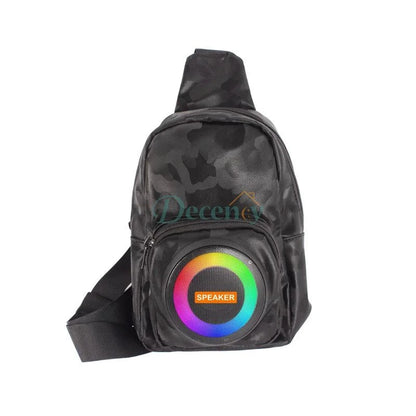 Multifunctional Single Shoulder Chest Bag Wireless Bluetooth Speaker With RGB Color Lights