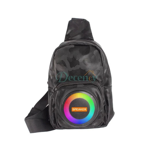 Multifunctional Single Shoulder Chest Bag Wireless Bluetooth Speaker With RGB Color Lights